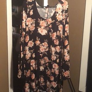 Long, bell sleeve dress